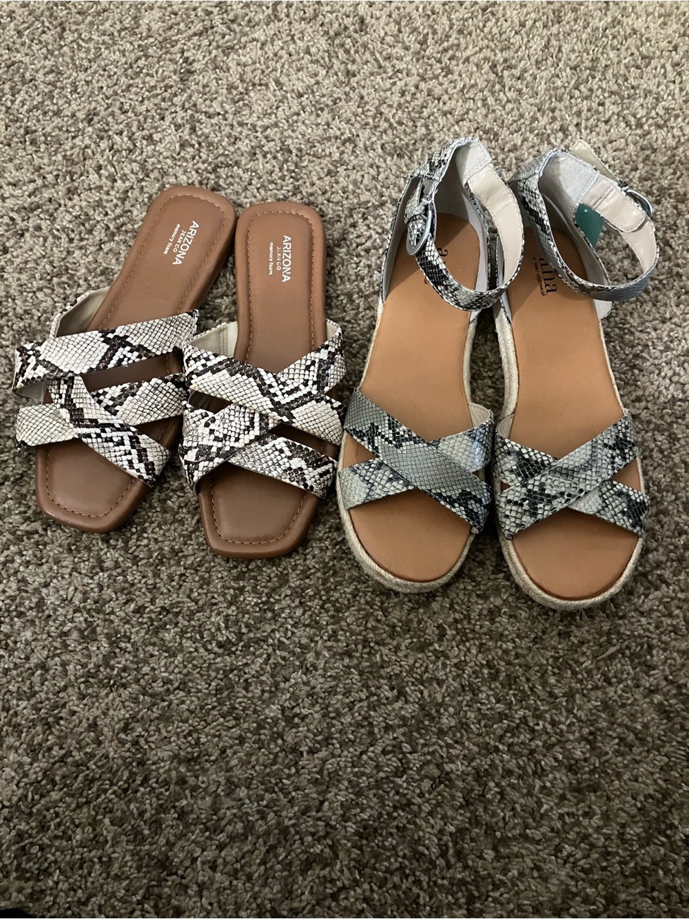 Sandals bundle of 2 pairs snake design women’s size 9.5